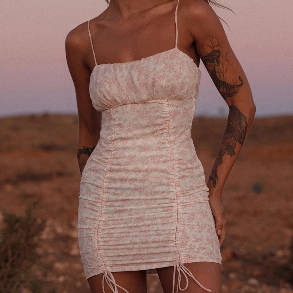 Pink & White Floral Mini Dress